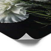 ホワイトカーネーション花芸術プリントポスター ポスター (角)