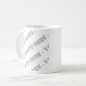 ホワイトカーブ写真マグ-独自の作成 コーヒーマグカップ (正面左)