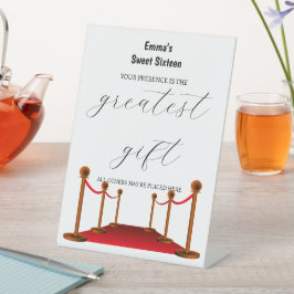 ホワイトカーペットハエレガントイルウッドカードギフト誕生日 台座サイン