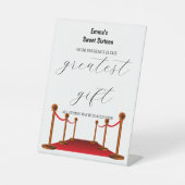 ホワイトカーペットハエレガントイルウッドカードギフト誕生日 台座サイン (正面)