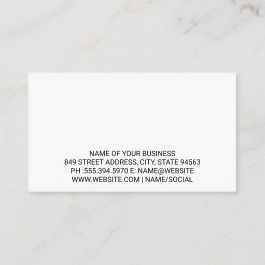 ホワイトカー | 自動 名刺 (裏面)