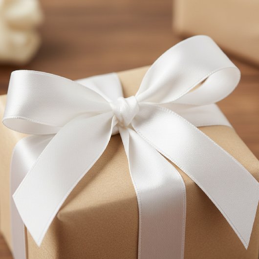 ホワイトカ無地のラーシンプルミニマル サテンリボン
