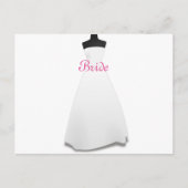 ホワイトガウン結婚テーマのドレス花嫁はがき ポストカード (正面)