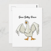 ホワイトガチョウがダウンするおもしろい踊り漫画 ポストカード (正面/裏面)