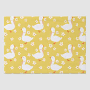 ホワイトガチョウとデイジーサンキューイエロー 薄葉紙