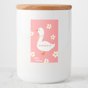 ホワイトガチョウとデイジーベビーシャワー フードラベル