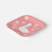 ホワイトガチョウとデイジーベビーシャワー ペーパープレート (傾斜あり)