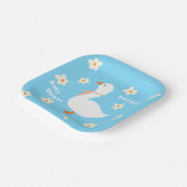 ホワイトガチョウとデイジーベビーシャワー ペーパープレート (傾斜あり)