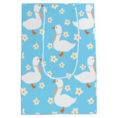 ホワイトガチョウとデイジー ミディアムペーパーバッグ (裏面)