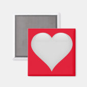 ホワイトガラスハートのカスタマイズ マグネット (正面/裏面)