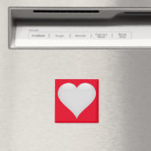 ホワイトガラスハートのカスタマイズ マグネット (インサイチュ (食洗機))