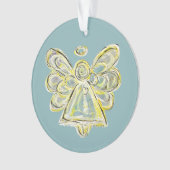 ホワイトガーディアンエンジェルクリスマスペンダントオーナメント オーナメント (正面)