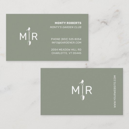 ホワイトガーデナースペードロゴモノグラム |名刺 名刺 (正面/裏面)