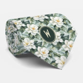 ホワイトガーデニアの花 ネクタイ (ロール)