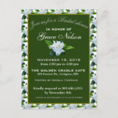 ホワイトガーデニアグリーンリーフブライダルシャワー ポストカード (正面)