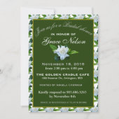 ホワイトガーデニアグリーンリーフブライダルシャワー 招待状 (正面)