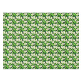 ホワイトガーデニアスとジェイドグリーン葉ズ テーブルクロス (正面(横))