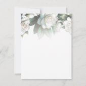 ホワイトガーデニアフラワーズエレガントフローラウェディングRSVP 招待状 (裏面)