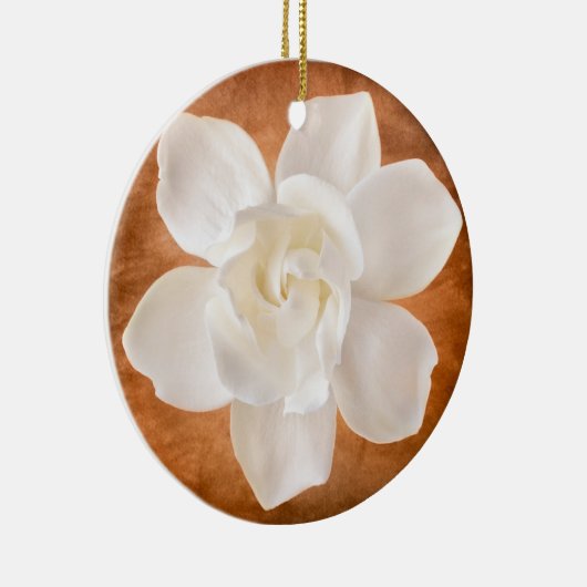 ホワイトガーデニアフラワーブラッサムフローラ セラミックオーナメント (右)