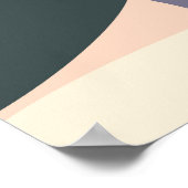 ホワイトガーデニア抽象芸術花模様カラーブロックモダン ポスター (角)