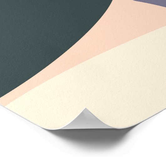 ホワイトガーデニア抽象芸術花模様カラーブロックモダン ポスター (角)