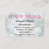 ホワイトガーデニア美しいイベントインテリアデザイン 名刺 (裏面)