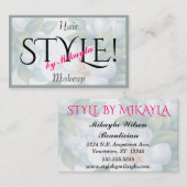 ホワイトガーデニア美しいイベントインテリアデザイン 名刺 (正面/裏面)