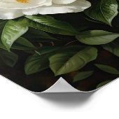 ホワイトガーデニシアフラワーアートプリントポスター ポスター (角)