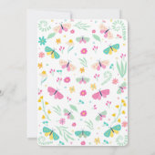 ホワイトガーデンお洒落バタフライガールズ誕生日 招待状 (裏面)