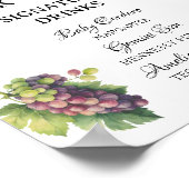 ホワイトガーデンお洒落ベイビーシャワーバーメニューポスター ポスター (角)