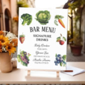 ホワイトガーデンお洒落ベイビーシャワーバーメニューポスター ポスター