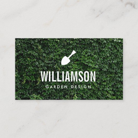 ホワイトガーデンショベルグリーン離れガーデニング 名刺 (正面)