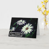 ホワイトガーデンフラワーカアドラブルハッピーバースデー カード (黄色い花)