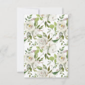 ホワイトガーデンフローラウォーターカラーグレーブライダルシャワー 招待状 (裏面)