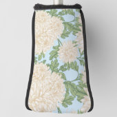 ホワイトガーデンムーム花柄 ゴルフヘッドカバー (回転90)