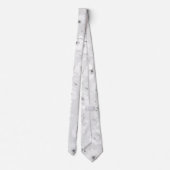 ホワイトガーデン牡丹の首のタイに結婚ハト灰色 ネクタイ (裏面)