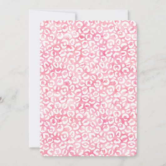 ホワイトガーリーピンク水色ヒョウ柄 招待状 (裏面)