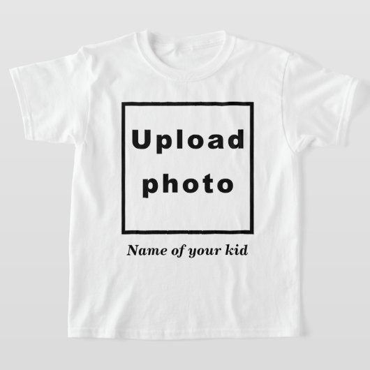 ホワイトキッズTシャツの子供の名前と写真 Tシャツ (レイダウン)