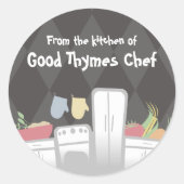 ホワイトキッチン家電の野菜ハーブのパッケージ… ラウンドシール (正面)