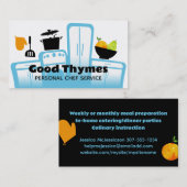 ホワイトキッチン家電の野菜ハーブ料理… 名刺 (正面/裏面)