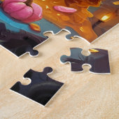 ホワイトキットンと幽霊食べハロウィーンドーナツ ジグソーパズル (側面)