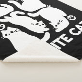 ホワイトキットンシルエット – かわいい猫デザイン シェルパブランケット (3/4)