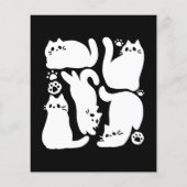 ホワイトキットンシルエット – かわいい猫デザイン チラシ (裏面)