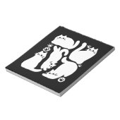 ホワイトキットンシルエット – かわいい猫デザイン ノートパッド (回転)