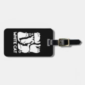 ホワイトキットンシルエット – かわいい猫デザイン ラゲッジタグ (正面横)