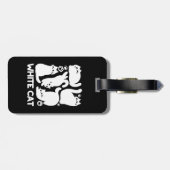 ホワイトキットンシルエット – かわいい猫デザイン ラゲッジタグ (裏面横)