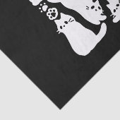 ホワイトキットンシルエット – かわいい猫デザイン 薄葉紙 (詳細)