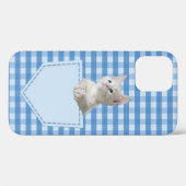 ホワイトキットンポケットブルーおもしろいイリュージョン3Dグラフィック Case-Mate iPhoneケース (裏面 (横))