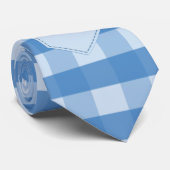 ホワイトキットンポケットブルーおもしろいチェック錯覚3D ネクタイ (ロール)
