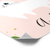 ホワイトキットン養子縁組ステーションバースデーパーティーのサイン ポスター (角)